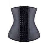 Gym PU 9 steel bone latex girdle sports fitness 4-hooks abdominal latex waist trainers