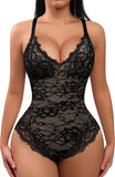 Lace Bodysuit for Women Tummy Control Shapewear V Neck Backless Tank Tops One Piece Body Shaper Fajas Thongs