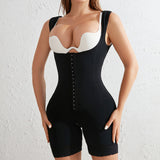 One-piece bodysuit with 4-hooks body corset shapewear with lace for women