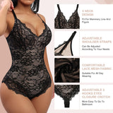 Lace Bodysuit for Women Tummy Control Shapewear V Neck Backless Tank Tops One Piece Body Shaper Fajas Thongs