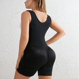 One-piece bodysuit with 4-hooks body corset shapewear with lace for women