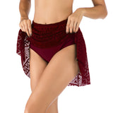 Women's High-Waisted Mesh Beach Skirt Swimwear with Anti-Transparency Triangle Bikini Bottoms