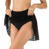 Women's High-Waisted Mesh Beach Skirt Swimwear with Anti-Transparency Triangle Bikini Bottoms
