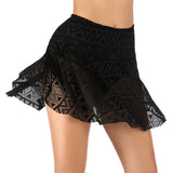 Women's High-Waisted Mesh Beach Skirt Swimwear with Anti-Transparency Triangle Bikini Bottoms