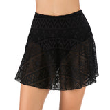 Women's High-Waisted Mesh Beach Skirt Swimwear with Anti-Transparency Triangle Bikini Bottoms