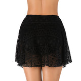 Women's High-Waisted Mesh Beach Skirt Swimwear with Anti-Transparency Triangle Bikini Bottoms