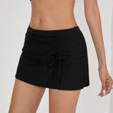 Women's New Drawstring Fashion Swim Trunk Beach Pants Hip-Hugging Tummy-Control High-Waisted Swimwear