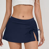 Women's New Drawstring Fashion Swim Trunk Beach Pants Hip-Hugging Tummy-Control High-Waisted Swimwear