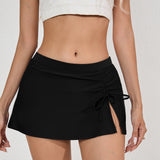 Women's New Drawstring Fashion Swim Trunk Beach Pants Hip-Hugging Tummy-Control High-Waisted Swimwear