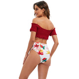Women's Sexy Half-Sleeve High-Waisted Bikini Swimwear