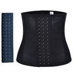 Gym PU 9 steel bone latex girdle sports fitness 4-hooks abdominal latex waist trainers
