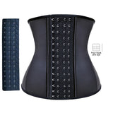Gym PU 9 steel bone latex girdle sports fitness 4-hooks abdominal latex waist trainers