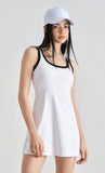 Dual-Strap Color-Block High-End Elastic Hem Tennis Dress