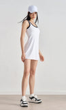 Dual-Strap Color-Block High-End Elastic Hem Tennis Dress