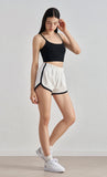 Retro Color-Block High-Waist Yoga Shorts for Women