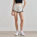 Retro Color-Block High-Waist Yoga Shorts for Women