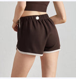 Retro Color-Block High-Waist Yoga Shorts for Women