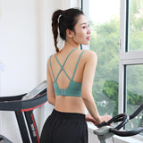 女性用夏用スポーツブラ:ヨガバック美化ブラ、一体型サポート、フィットネスベスト