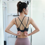 女性用夏用スポーツブラ:ヨガバック美化ブラ、一体型サポート、フィットネスベスト