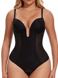 Women Shapewear Bodysuit Built in Bra Tummy Control U Plunge Backless Thong Body Suits