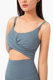 Women's Light Support Plunge Yoga Sports Bra Crop Tank Tops