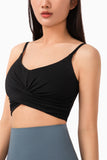 Women's Light Support Plunge Yoga Sports Bra Crop Tank Tops