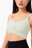 Women's Light Support Plunge Yoga Sports Bra Crop Tank Tops