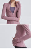 Women's New arrival yoga jacket plus size with zipper and pocket sports top coat