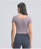Women's tight O neck smooth fabric T-shirt