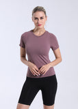 Women's Seamless Quick Dry Tight Yoga T-shirt