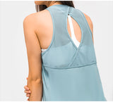 Fitness Dry breathable women's running tank top sports top