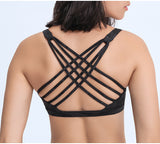 Straps cross back sexy yoga vest top bra for fitness wear