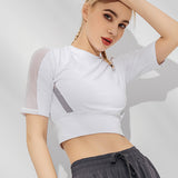 Workout Shirts for Women Mesh Back Fitness Gym Yoga Tops Sleeve T Shirts