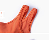 Fake 2 pcs mesh U neck sports training bra