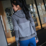 Hoodie Jacket Sportswear Hooded Workout Track Running Jacket with Zip Front