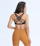 Straps cross back sexy yoga vest top bra for fitness wear