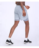Mens Running 2 in 1 Shorts Workout Gym Training Yoga Sport Inner Compression Tight Perfomance Shorts with Phone Pocket