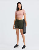 Back cross short sleeve tight T shirt