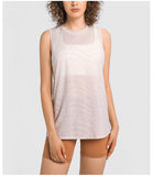 Breathable see through  Loose Fitness Yoga Blank Long Cami Tank Top for Women Gym