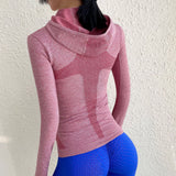 Womens Full Zip Athletic Running Jackets Hooded Sport Track Jackets with Thumb Holes