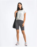 Women's short sleeve fold design T-shirt