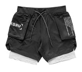 Men’s Running Shorts Quick Dry Gym Athletic Workout Shorts for Men with Zipper Pockets