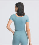 Women's tight O neck smooth fabric T-shirt