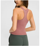 fitness sleeveless  sport vest   short tank top with tight straps for ladies