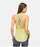Fitness Dry breathable women's running tank top sports top