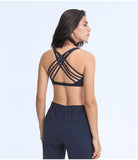 Straps cross back sexy yoga vest top bra for fitness wear