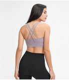 mesh center high impact O-neck fitness yoga bra