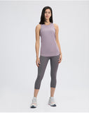 Yoga Vest Women Coverall Running Sleeveless Loose T-Shirt Sports Vest Gym Tank Top