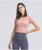 Women's tight O neck smooth fabric T-shirt