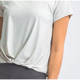 Women's short sleeve fold design T-shirt